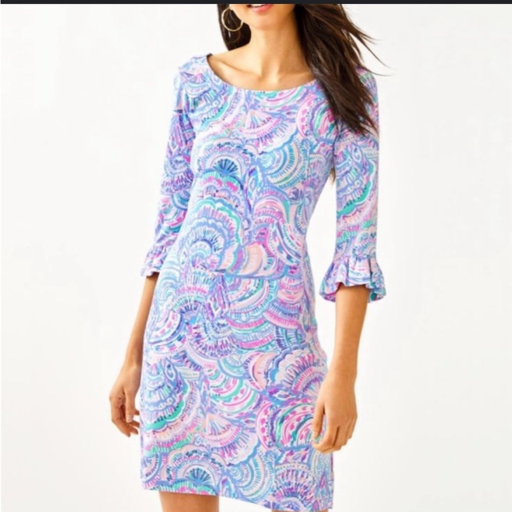 Lilly Pulitzer Sophie ruffle dress in Multi Happy as a Clam size XS